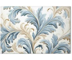 Artgeist Paveikslas - Baroque Ornaments in Light Kreminis-Mėlyna Hues