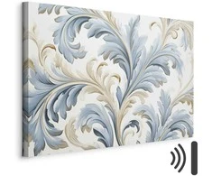 Artgeist Paveikslas - Baroque Ornaments in Light Kreminis-Mėlyna Hues
