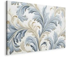 Artgeist Paveikslas - Baroque Ornaments in Light Kreminis-Mėlyna Hues
