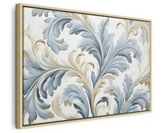 Artgeist Paveikslas - Baroque Ornaments in Light Kreminis-Mėlyna Hues