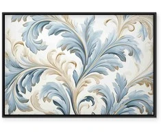 Artgeist Paveikslas - Baroque Ornaments in Light Kreminis-Mėlyna Hues