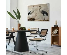 Artgeist Paveikslas - Birds from an old engraving - vintage-style illustration depicting a heron and a crane
