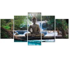 Artgeist Paveikslas - Buddha and waterfall