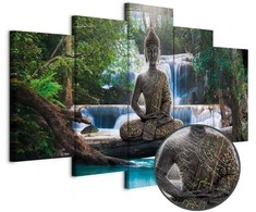 Artgeist Paveikslas - Buddha and waterfall