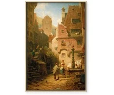 Artgeist Paveikslas - Carl Spitzweg – Well-Wisher Presenting Flowers