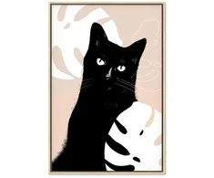 Artgeist Paveikslas - Cat in Monsteras (1 Part) Vertical