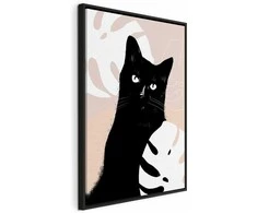 Artgeist Paveikslas - Cat in Monsteras (1 Part) Vertical