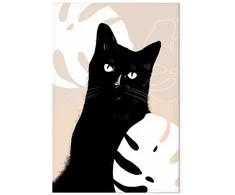 Artgeist Paveikslas - Cat in Monsteras (1 Part) Vertical