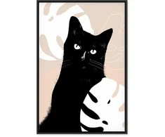 Artgeist Paveikslas - Cat in Monsteras (1 Part) Vertical