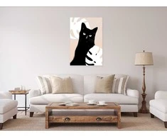 Artgeist Paveikslas - Cat in Monsteras (1 Part) Vertical