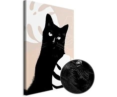 Artgeist Paveikslas - Cat in Monsteras (1 Part) Vertical