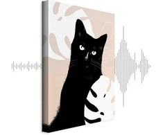 Artgeist Paveikslas - Cat in Monsteras (1 Part) Vertical