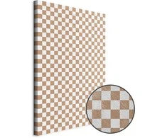 Artgeist Paveikslas - Checkerboard Pattern - Brown-Baltas Grid with a Subtle Noise