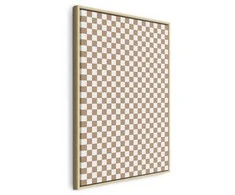 Artgeist Paveikslas - Checkerboard Pattern - Brown-Baltas Grid with a Subtle Noise