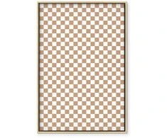 Artgeist Paveikslas - Checkerboard Pattern - Brown-Baltas Grid with a Subtle Noise