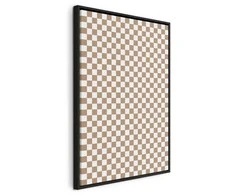 Artgeist Paveikslas - Checkerboard Pattern - Brown-Baltas Grid with a Subtle Noise