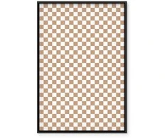 Artgeist Paveikslas - Checkerboard Pattern - Brown-Baltas Grid with a Subtle Noise