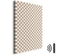 Artgeist Paveikslas - Checkerboard Pattern - Brown-Baltas Grid with a Subtle Noise