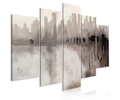 Artgeist Paveikslas - City in the Rain (5 Parts) Wide