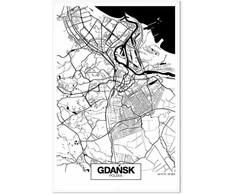 Artgeist Paveikslas - City Plan: Gdansk (1 Part) Vertical