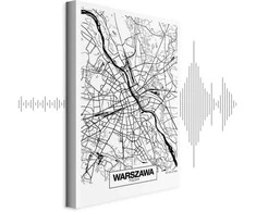 Artgeist Paveikslas - City Plan: Warszawa (1 Part) Vertical