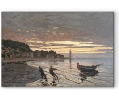Artgeist Paveikslas - Claude Monet – Hauling a Boat Ashore, Honfleur