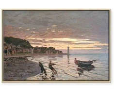 Artgeist Paveikslas - Claude Monet – Hauling a Boat Ashore, Honfleur