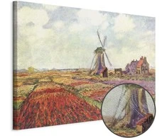 Paveikslas - Claude Monet – Tulip Fields with Windmill