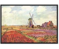 Paveikslas - Claude Monet – Tulip Fields with Windmill