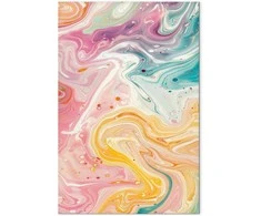Artgeist Paveikslas - Colorful Chaos - Dynamic Shapes in Shades of Rožinė Geltona and Mėlyna