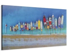 Artgeist Paveikslas - Colourful Boats (1 Part) Narrow