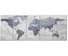 Artgeist Paveikslas - Concrete World Map (5 Parts) Narrow