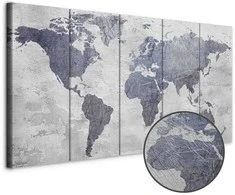 Artgeist Paveikslas - Concrete World Map (5 Parts) Narrow