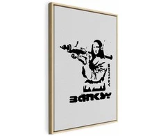 Artgeist Paveikslas - Contrast Duel (1-part) - Banksy on Mural with Mona Lisa