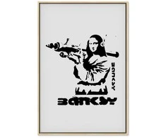 Artgeist Paveikslas - Contrast Duel (1-part) - Banksy on Mural with Mona Lisa