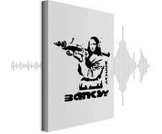Artgeist Paveikslas - Contrast Duel (1-part) - Banksy on Mural with Mona Lisa