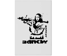 Artgeist Paveikslas - Contrast Duel (1-part) - Banksy on Mural with Mona Lisa