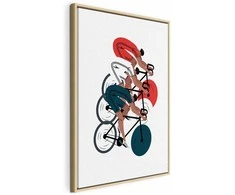 Artgeist Paveikslas - Cycling Race. Competitors on a Light Background - Illustration