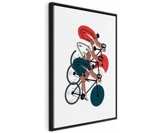 Artgeist Paveikslas - Cycling Race. Competitors on a Light Background - Illustration