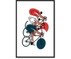 Artgeist Paveikslas - Cycling Race. Competitors on a Light Background - Illustration