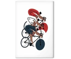 Artgeist Paveikslas - Cycling Race. Competitors on a Light Background - Illustration