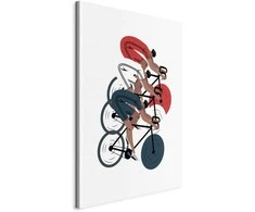Artgeist Paveikslas - Cycling Race. Competitors on a Light Background - Illustration