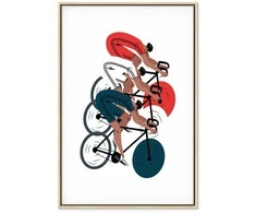 Artgeist Paveikslas - Cycling Race. Competitors on a Light Background - Illustration