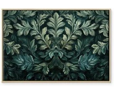 Artgeist Paveikslas - Dark Žalias Victorian Leaves: Botanical Carved Composition