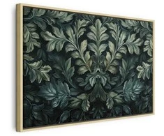 Artgeist Paveikslas - Dark Žalias Victorian Leaves: Botanical Carved Composition