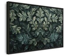 Artgeist Paveikslas - Dark Žalias Victorian Leaves: Botanical Carved Composition