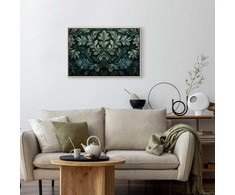 Artgeist Paveikslas - Dark Žalias Victorian Leaves: Botanical Carved Composition