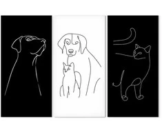 Artgeist Paveikslas - Domestic Animals (3 Parts)