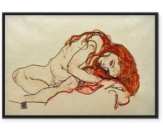 Artgeist Paveikslas - Egon Schiele – Crouched Girl With Bowed Head