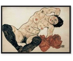 Artgeist Paveikslas - Egon Schiele – Liegender Akt mit gelbem Handtuch